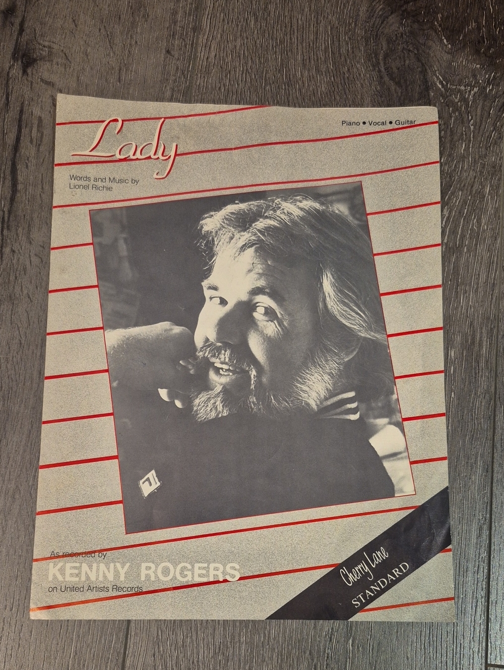 Kenny Rogers sheet music ,"LADY" BY Lionel  RICHIE - Piano, Vocal, Guitar 1980